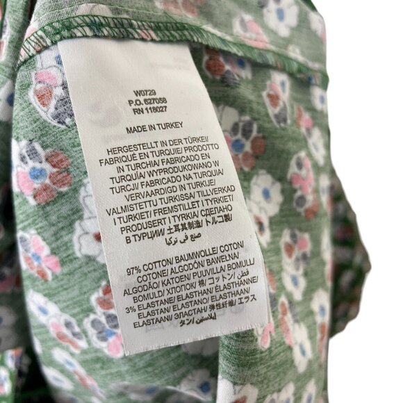 Boden Floral High Neck Shift Long Sleeve Dress Green Tie Belt Dress Size 14 - Picture 8 of 11